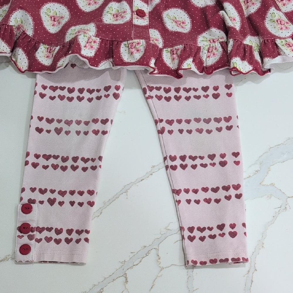 SweetHoney Red Floral Toddler Set 4T - Picture 4 of 9